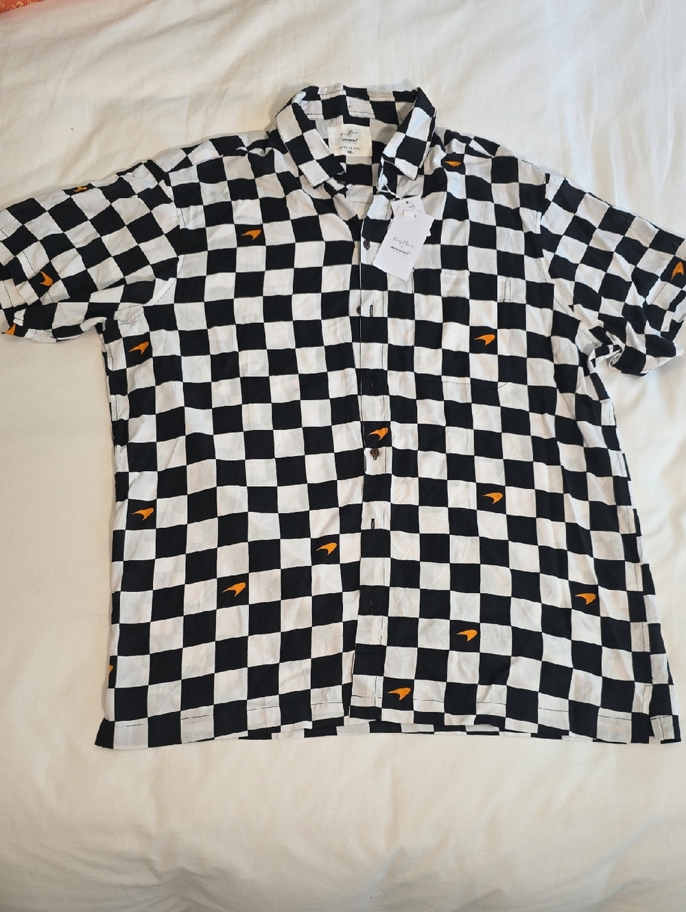 Kenny Flowers McLaren Racing F1 Official Team Checkered Shirt, XXL, NWT